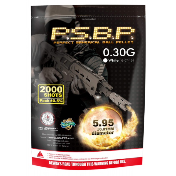 G&G - BILLE 0.30G GRISE SACHET DE 2000 BILLES