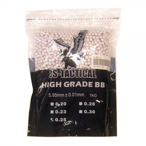 JS-TACTICAL - BILLE 0.25GR SACHET DE 1KILO BLANCHE